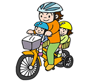 イラスト：自転車3人乗り