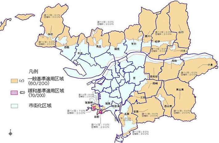 イラスト：建築形態基準適用区域図