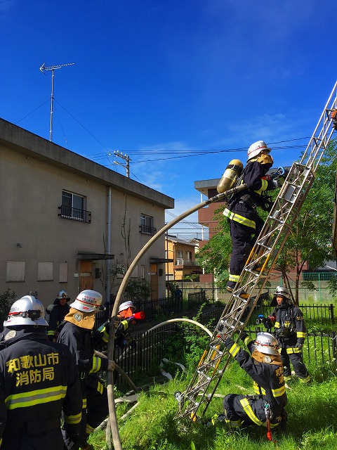 2階ホース延長写真