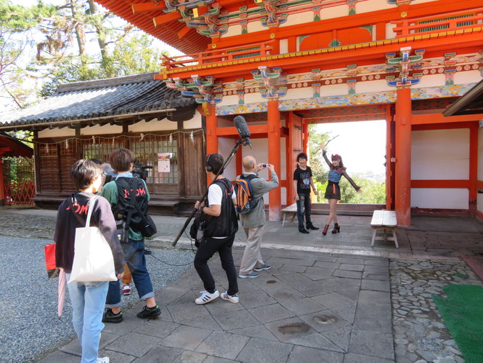 東照宮での撮影の様子