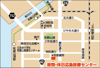 夜間・休日応急診療センターの地図画像