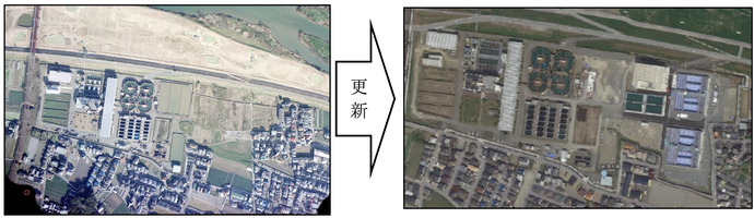 写真：老朽化施設の更新前と後の様子