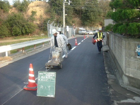 写真：路面復旧工