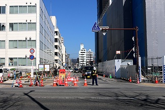 市道 中橋線 工事の様子