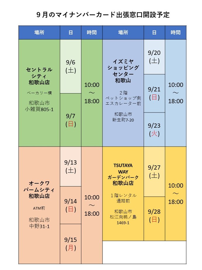 9月予定