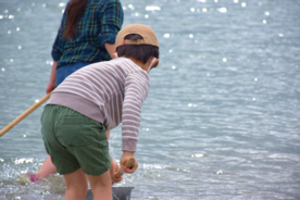 干潟の生き物を観察する子供の様子　2枚目